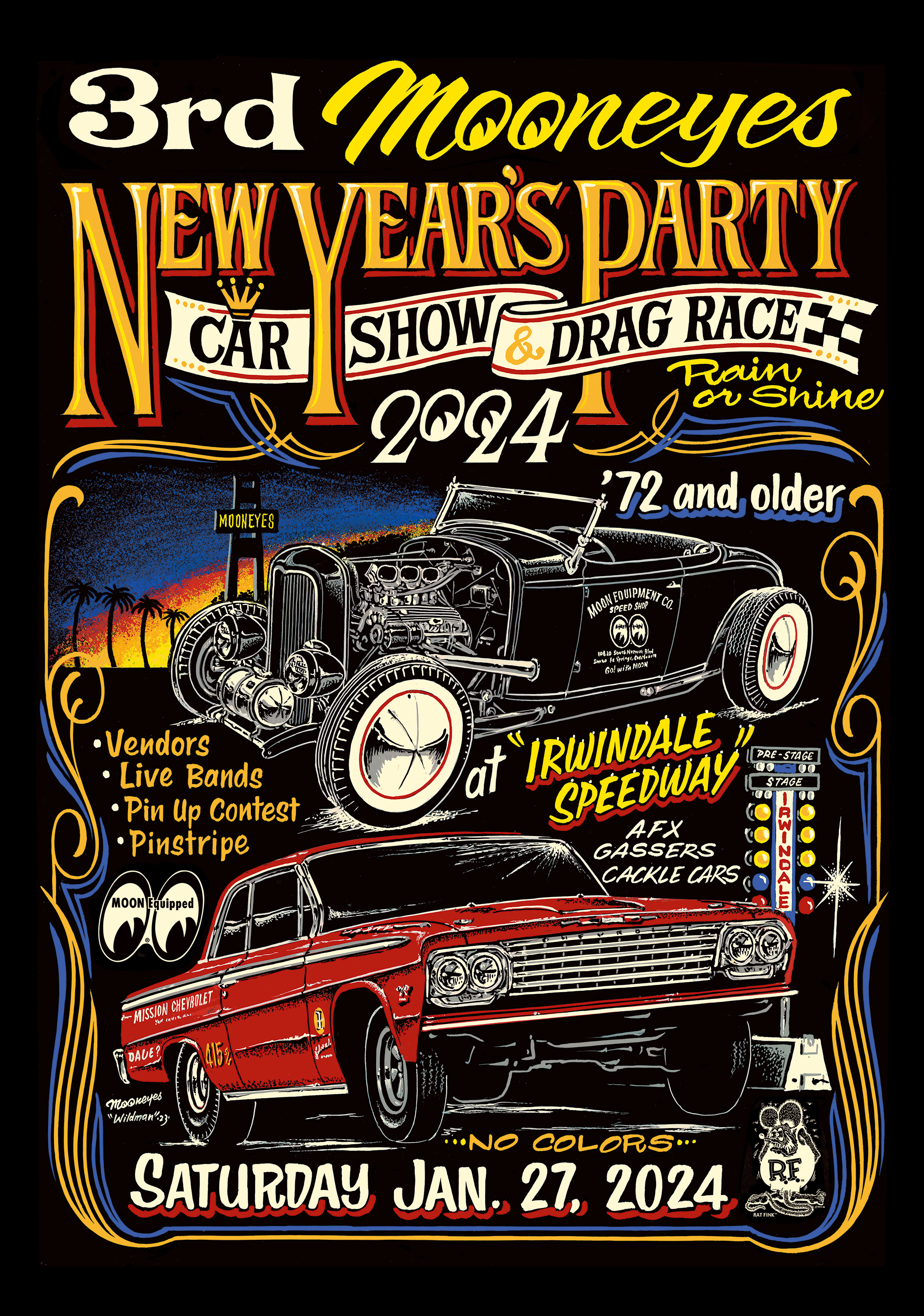 3rd MOONEYES New Year's Party at Irwindale Speedway – Mooneyes.com